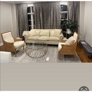 Elte cream  couch and 2 cream chairs